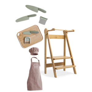 Læringstårn + Køkkensæt + Forklædesæt