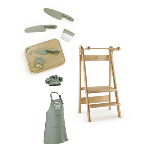 Læringstårn + Køkkensæt + Forklædesæt